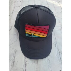 OTTO, RAD - color  black with colorful patch trucker style cap , cool, Y2K